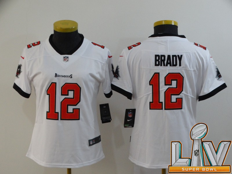 Super Bowl LV 2021 WomenTampa Bay Buccaneers #12 Brady white New Nike Limited Vapor Untouchable NFL Jerseys->tampa bay buccaneers->NFL Jersey